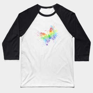 Watercolor rainbow butterfly with spray Baseball T-Shirt